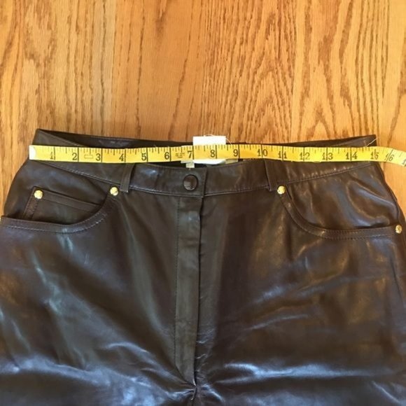 Escada Brown Leather Pants - Picture 5 of 8